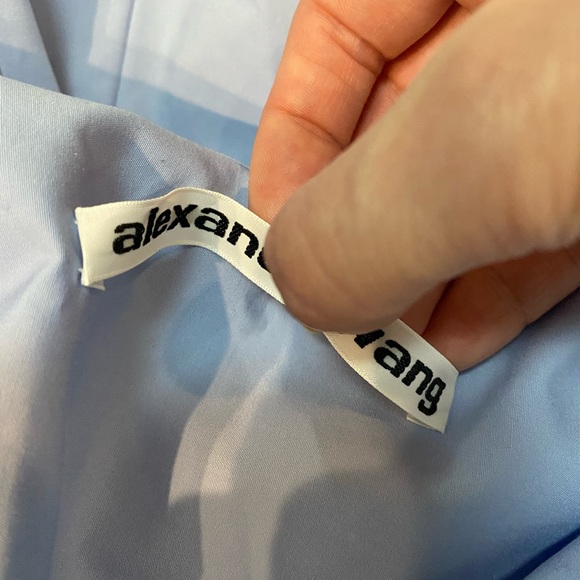 ALEXANDER WANG Cinched Cotton Shirt Dress in Light Blue Size 0 - Picture 10 of 11